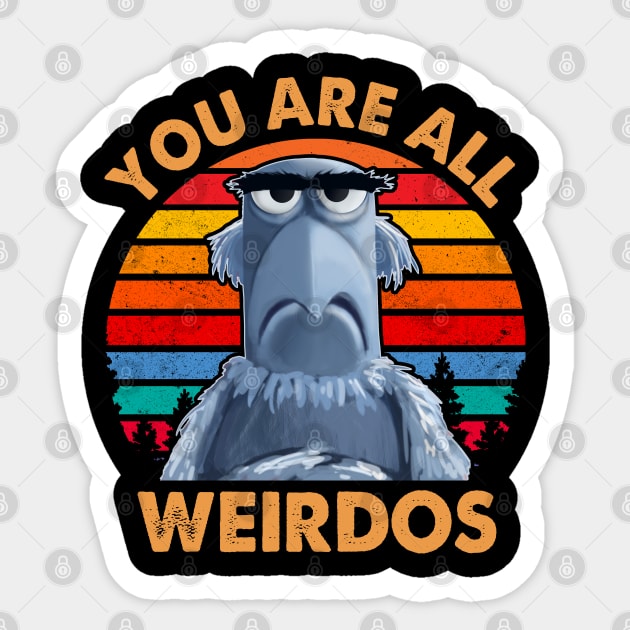 Sam The Eagle You are all Weirdos Sticker by PopcornShow